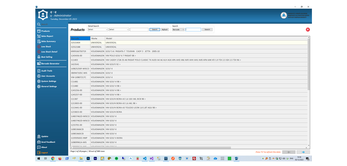 CarParts POS Software
